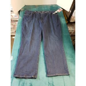 Lee Jeans Size 22 W Petite Womens Blue Pants Stretch Elastic Waist Straight NWT